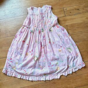 Little Handprint Girl's Pink Floral Summer Dress